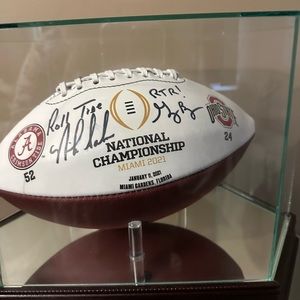 Alabama football signed by Nick Saban. Crimpson Tide National Championship 2021.
